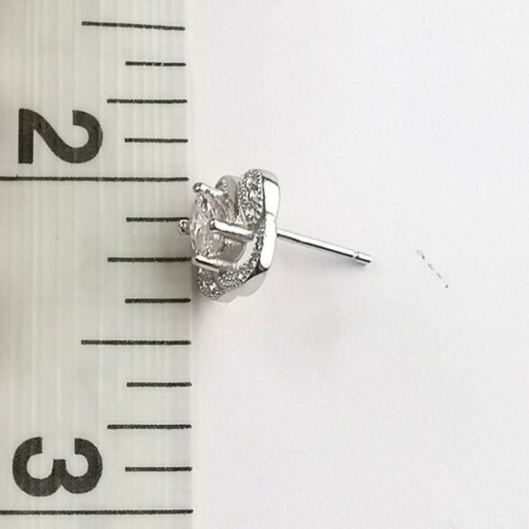 DIAMONELLE CZ sterling silver love knot stud earrings - Picture 5 of 7